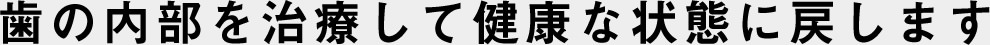 歯の内部を治療して健康な状態に戻します